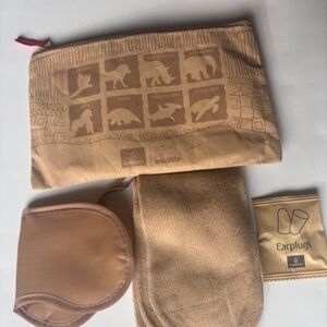 2025 EMIRATES AIRLINES ECONOMY CLASS  AMENITY KIT - BEIGE/TAN
